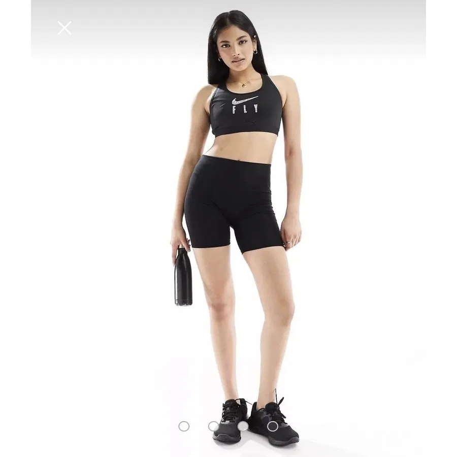 Спортивный бюстгальтер без поролона Dri Fit Swoosh Fly Nike, Черный — фото 4