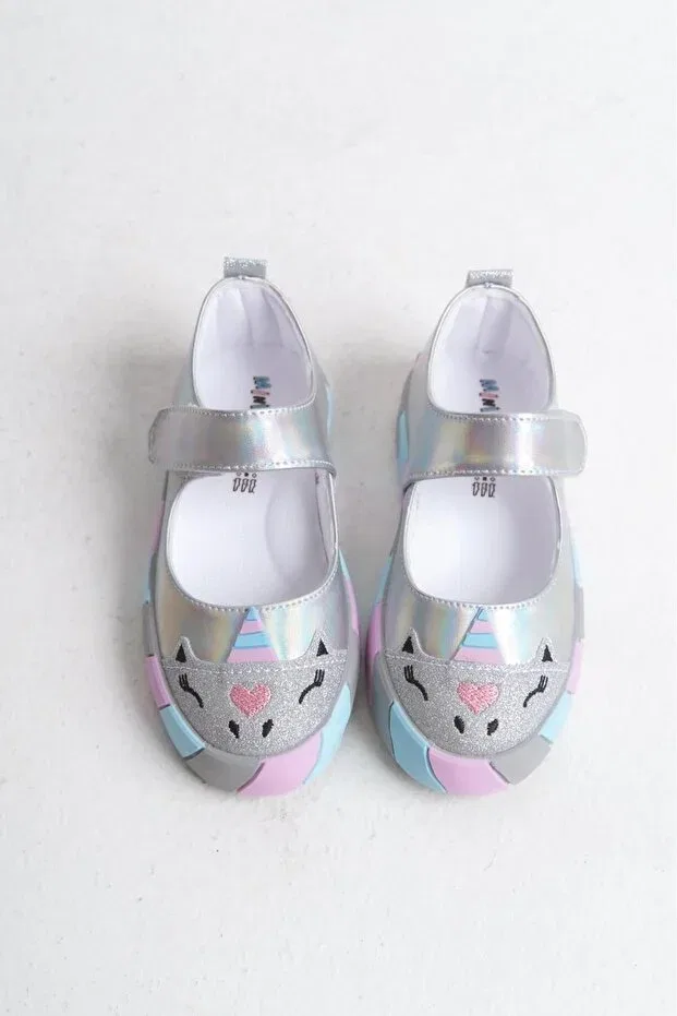 Детские балетки для девочек с принтом Hologram Silver Unicorn Ballet Flats Orthopedic Sports Ballet Flats New Season Ballet Flats Mini Angel, Hologram Silver — фото 3