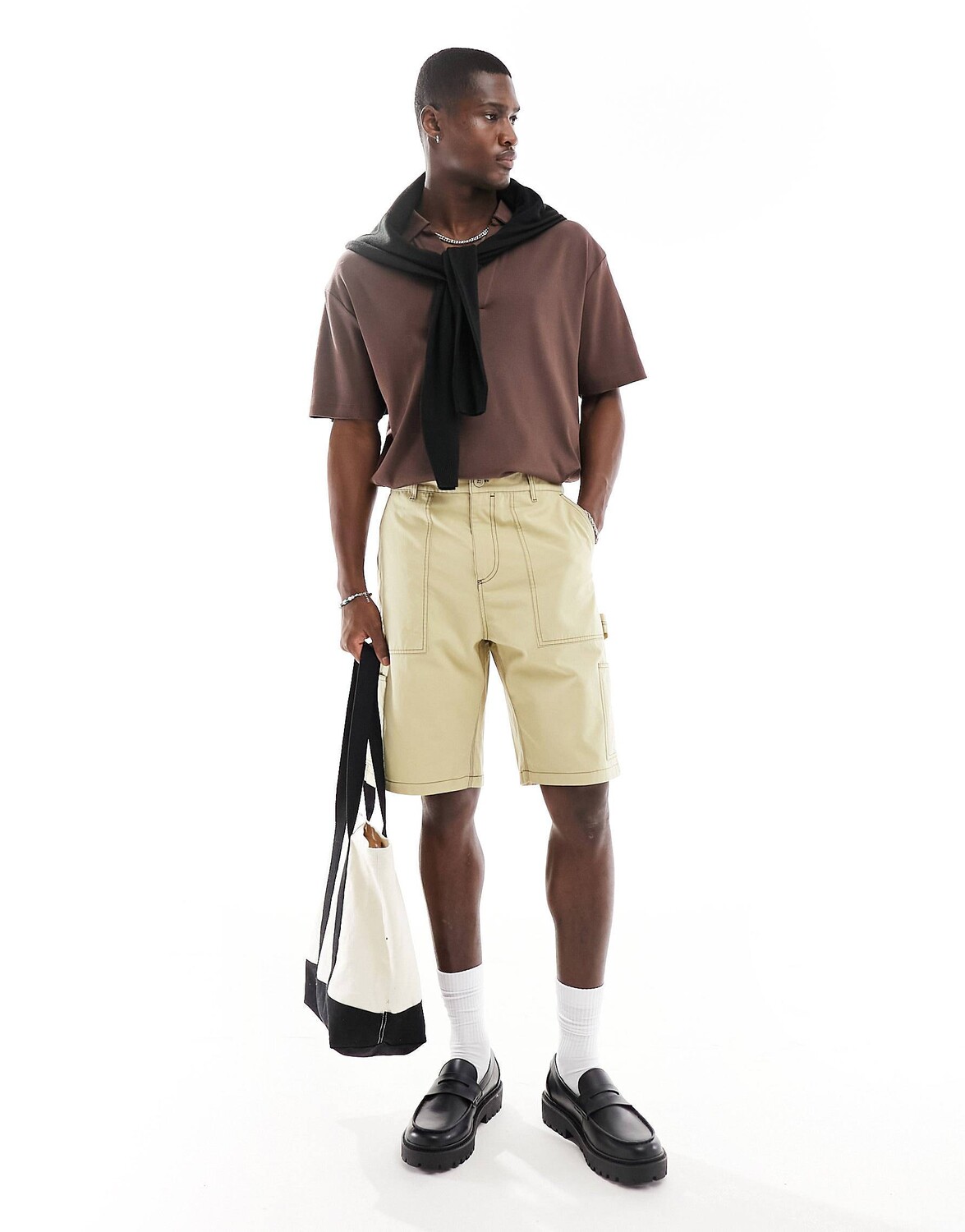 

Шорты Asos Design Skater Cargo, бежевый