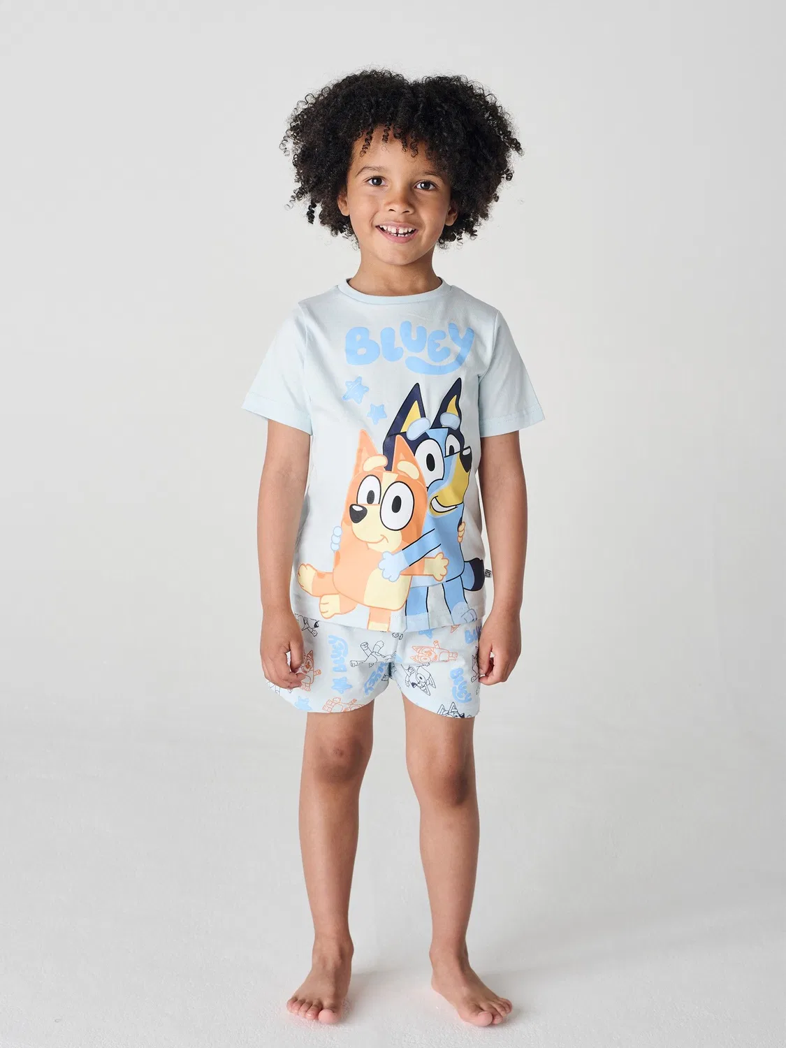 Пижамный комплект с принтом Bluey Brand Threads, голубой