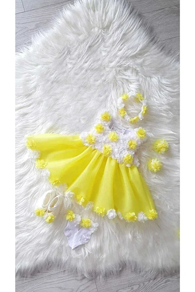 Детское платье для девочек с принтом Party Mevlit Set Generic Brands, Yellow