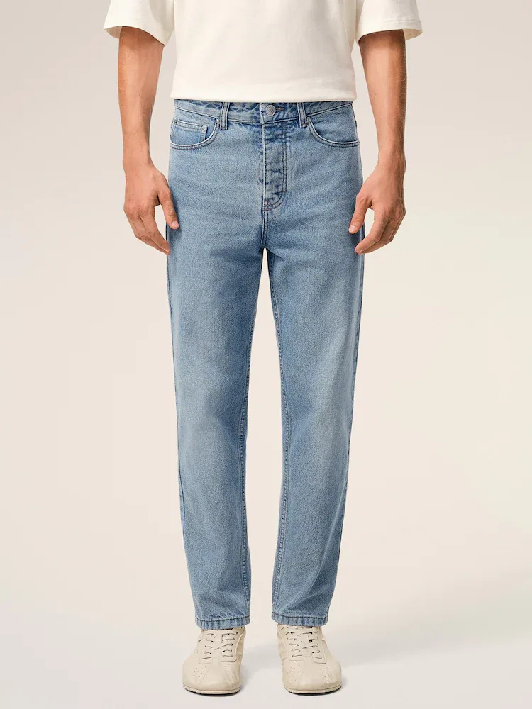 Джинсы tapered fit, Bleu Used AMI PARIS — фото 2