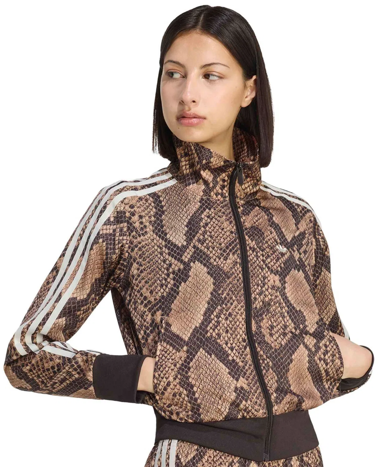 Женская куртка из сатина с принтом змеи Firebird Track Top Adidas, Beige