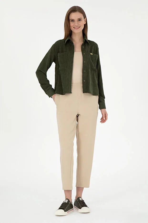 Женские брюки-карго зауженные U.S. Polo Assn., Sand — фото 3