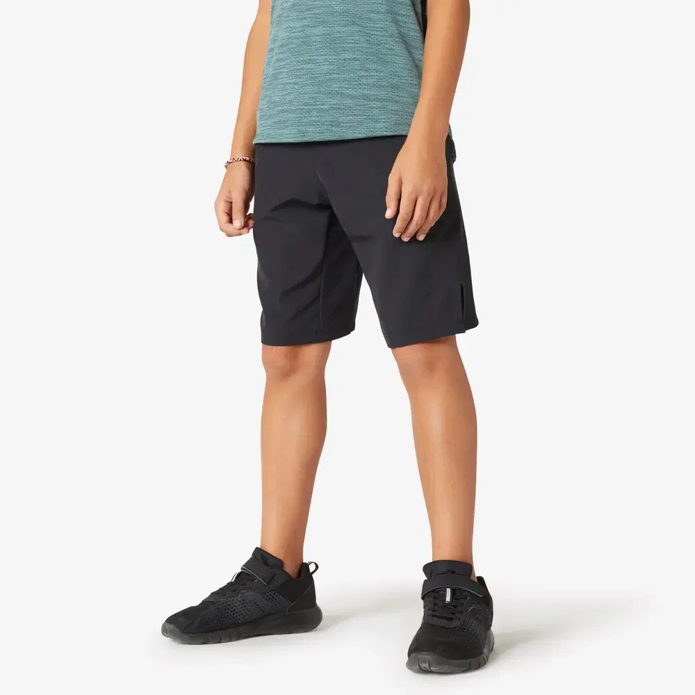 Детские шорты для мальчиков с эластичным поясом DECATHLON, Black/Black — фото 3