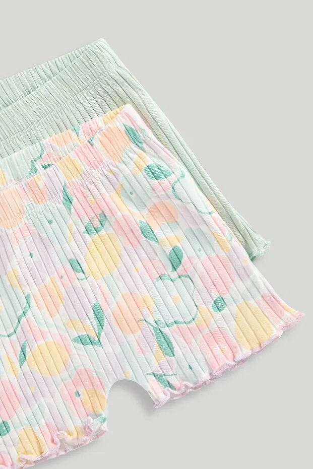 Детские шорты для девочек с цветочным принтом Mothercare, Green — фото 2