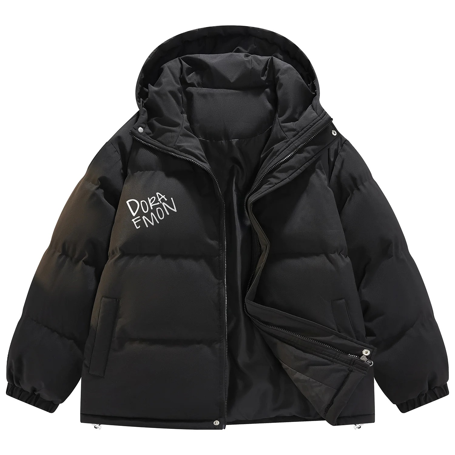 

Куртка DoraemonA Puffer, черный/ветрозащитная планка с капюшоном