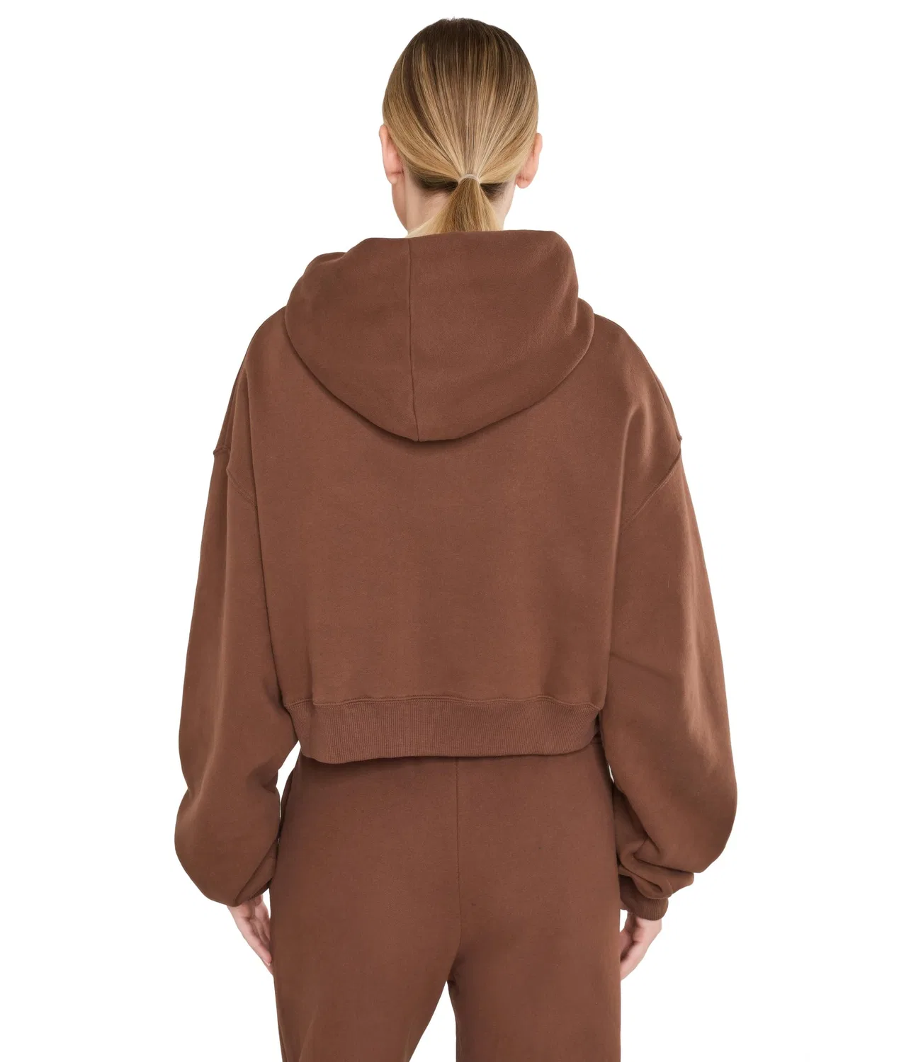 Укороченная толстовка Studio Fleece средней плотности на молнии. Nike, Cacao Wow/Sail — фото 4