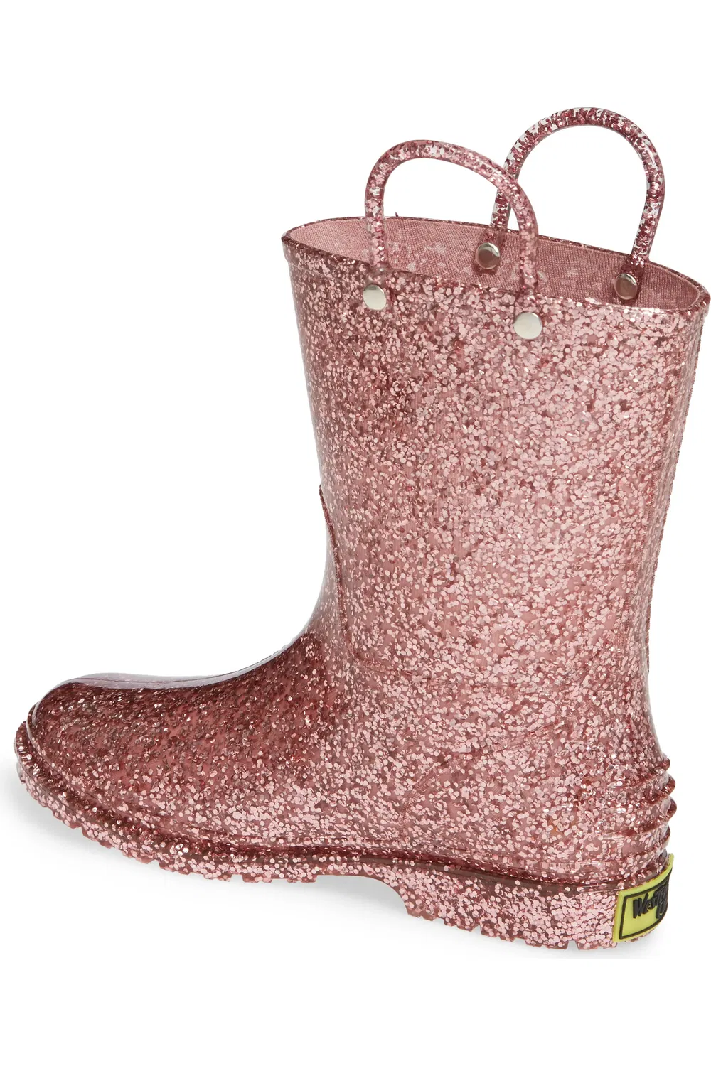 Детские резиновые сапоги с блестками Glitter Waterproof Rain Boot Western Chief, Rose Gold — фото 2
