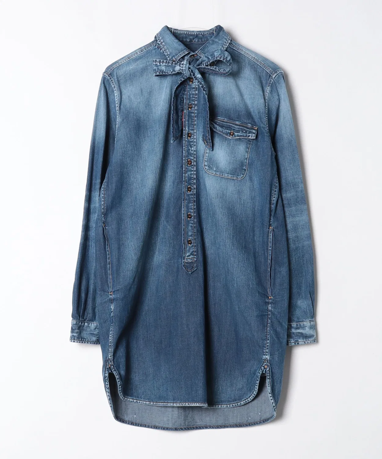 Женское платье-рубашка с длинным рукавомBotton Down Every Day Dress DSQUARED2, Blue