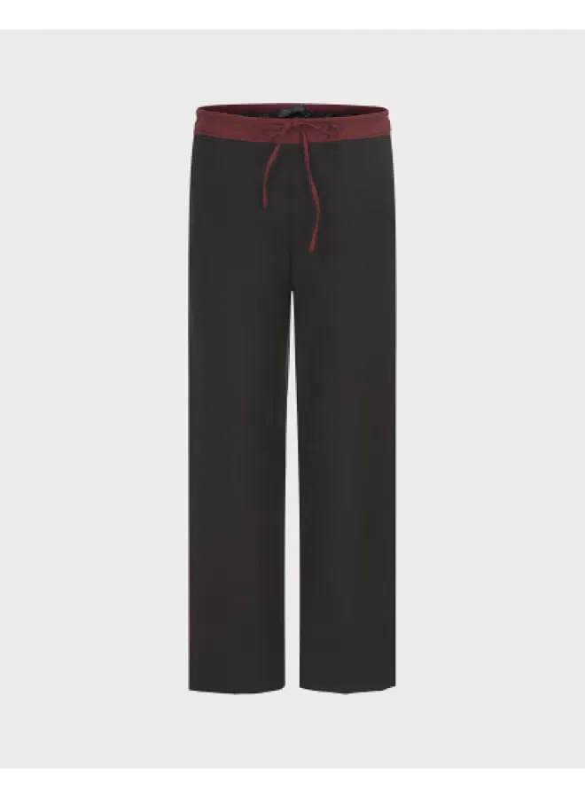 Брюки широкие с эластичным поясом-кулиской Zara, черный
