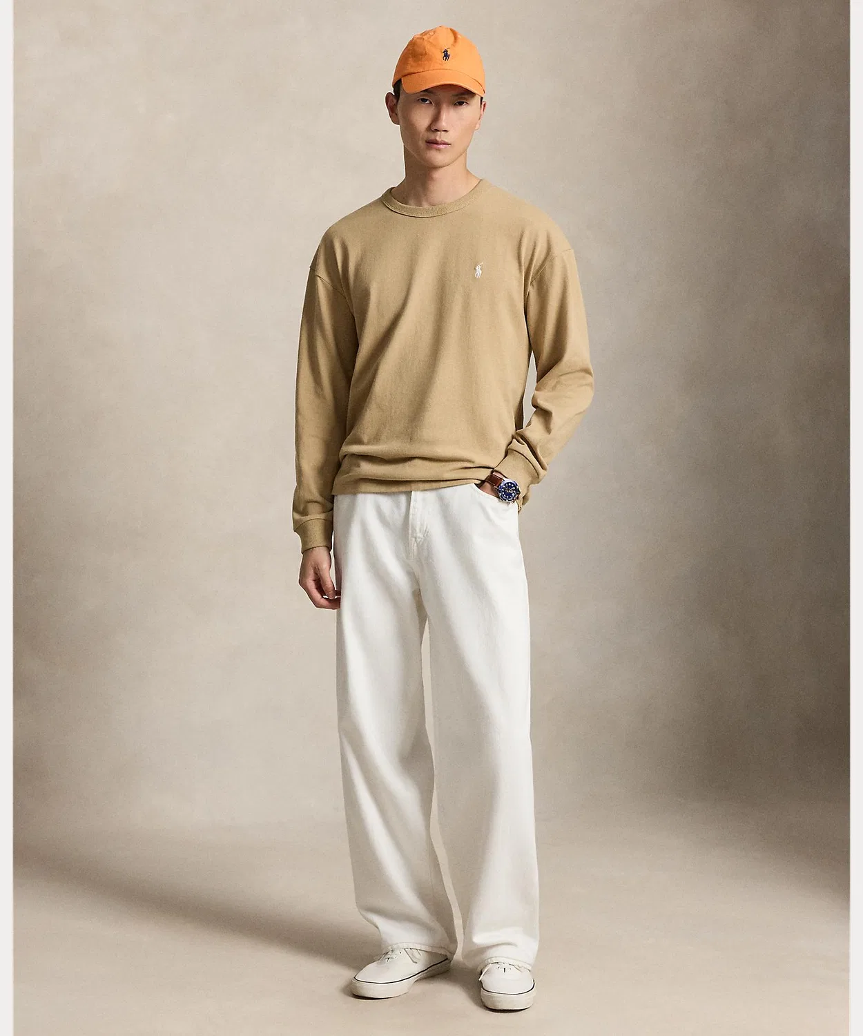 Мужская футболка с длинным рукавомRelaxed Fit Jersey POLO RALPH LAUREN, Brown — фото 3