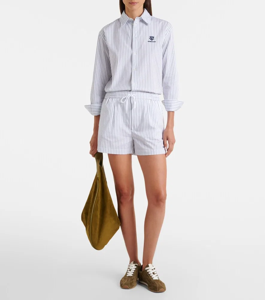 Полосатые хлопковые шорты Wimbledon Polo Ralph Lauren, белый — фото 2