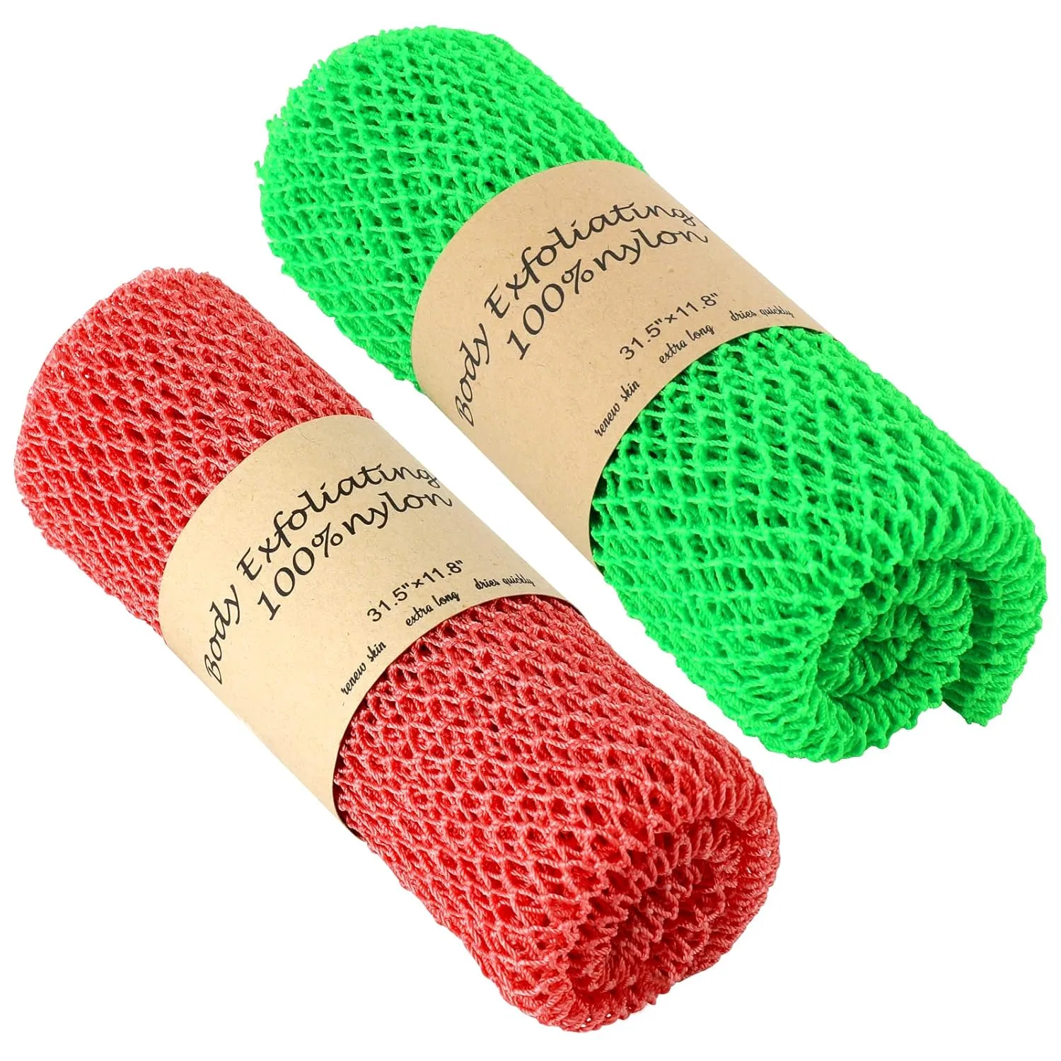 Мочалка африканская сетка для эксфолиации, AbuQ, 2 шт, 40x70 см, Pink-Green