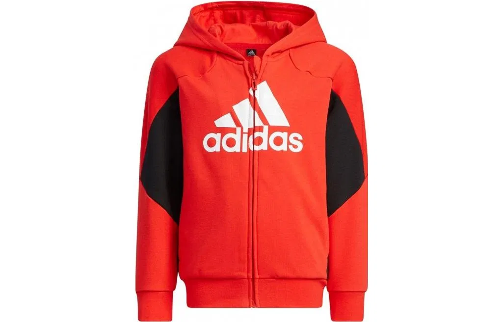 Детский спортивный комплект с капюшоном Adidas, Red/Black — фото 4