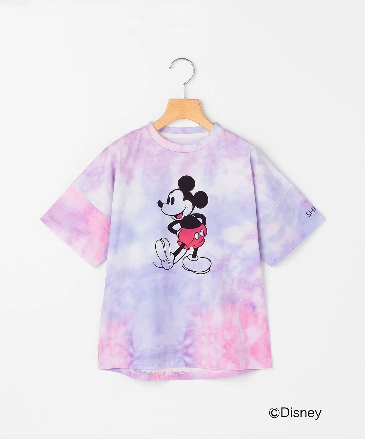 Детская футболка с принтом Микки Мауса, модель Mickey Mouse Print Tie-Dye SHIPS, Lavender