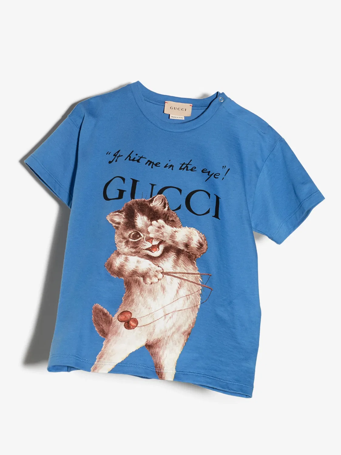 Футболка с принтом Gucci Kids, синий — фото 2