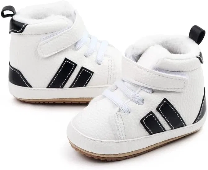 Детские кроссовки для мальчиков с высоким верхом Purepips, White/Black — фото 3