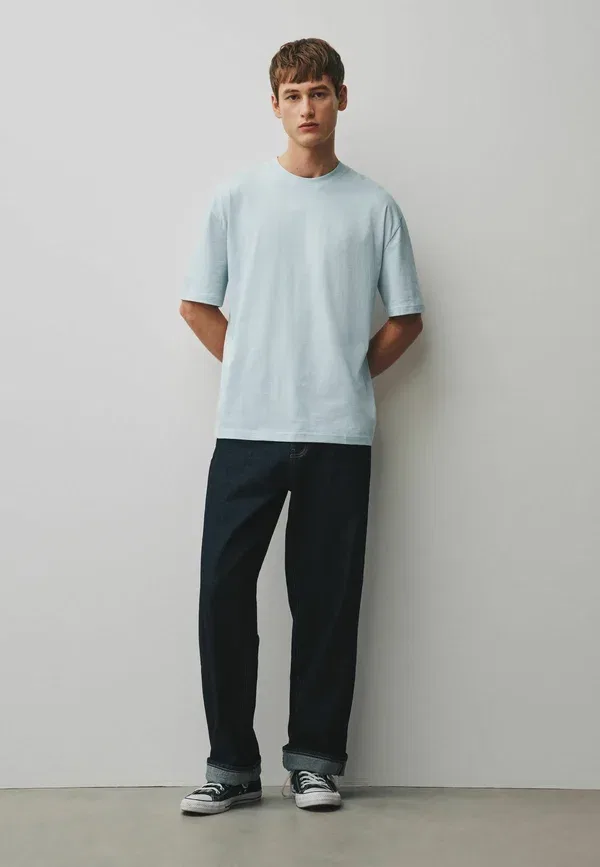 Футболка хлопковая Essential crew neck t-shirt relaxed fit, Next, Ice Blue, синий — фото 2