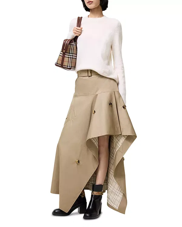 Женская юбка из габардина Burberry, Saltmarsh Beige