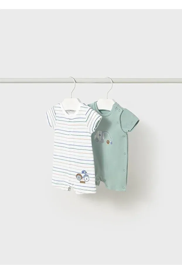Детский комбинезон для мальчиков с коротким рукавом Mayoral, Mint-White