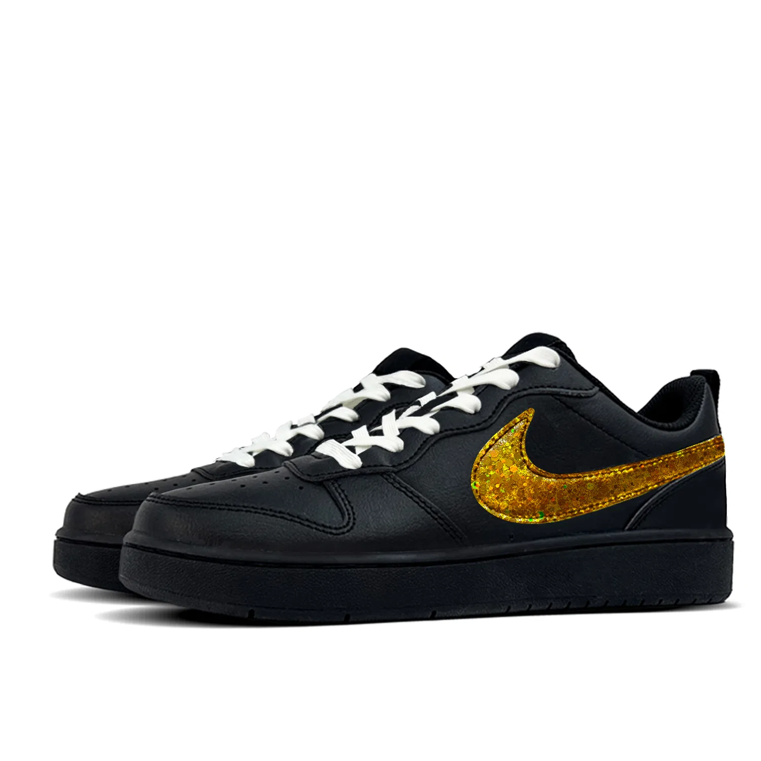 Детское скейтбординг-обувь с золотыми блестками, Court Borough, Nike — фото 4