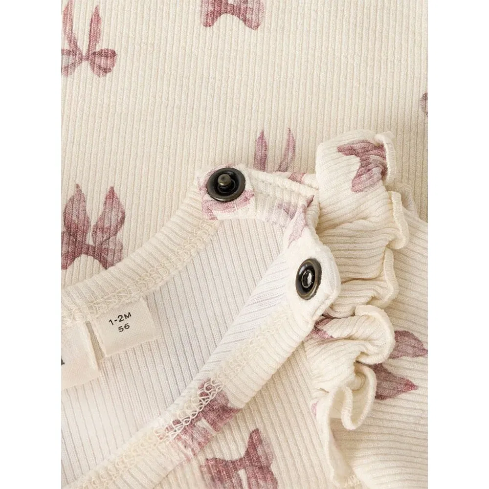 Боди с длинными рукавами Name It Gavo Eko Slim Lil Atelier, бежевый — фото 3