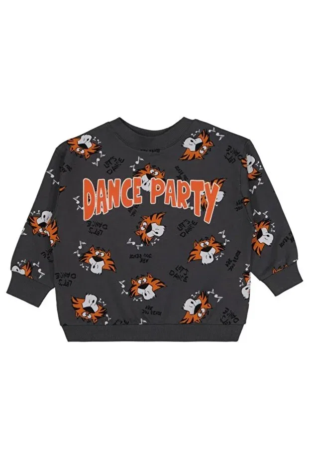 Детские свитшот для мальчиков с принтом Dance Party Empire Civil Boys, Anthracite