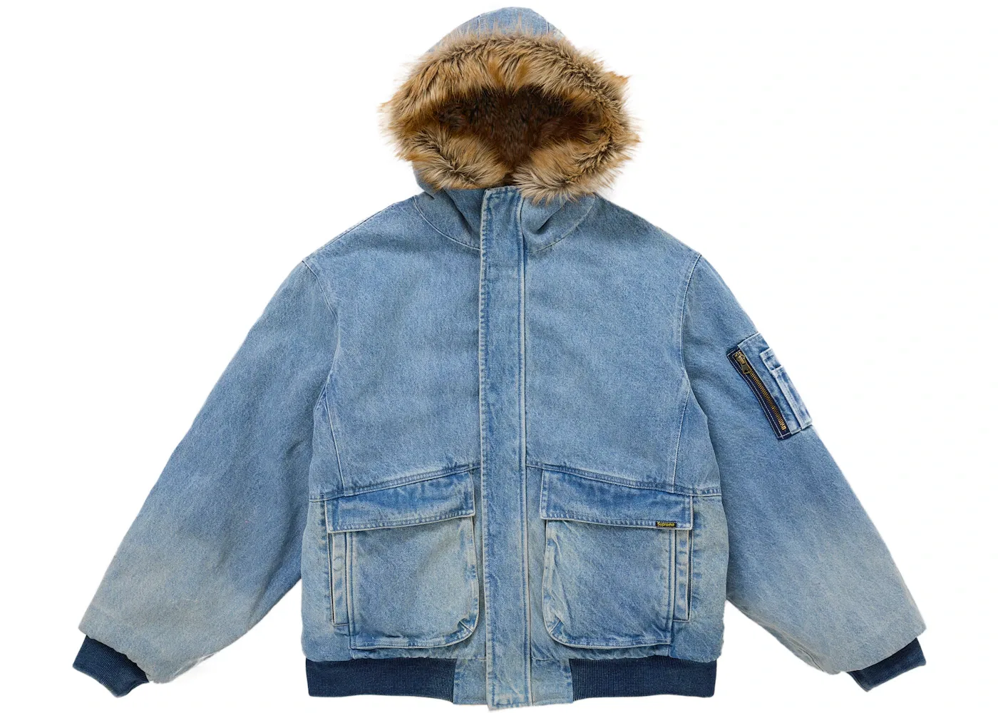 Мужская куртка двусторонняя из искусственного меха с капюшоном Supreme Jacket, Blue