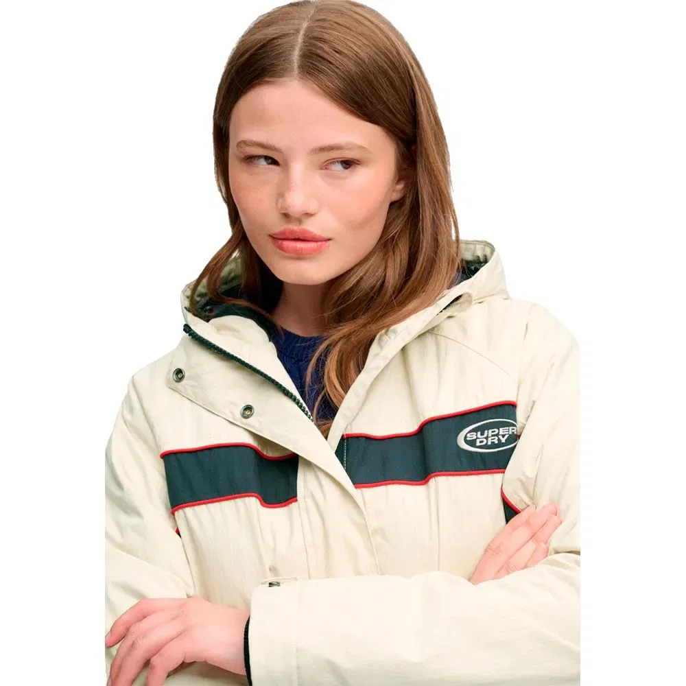 Женская ветровка с капюшоном Vintage Hooded Wind jacket Superdry, White — фото 4