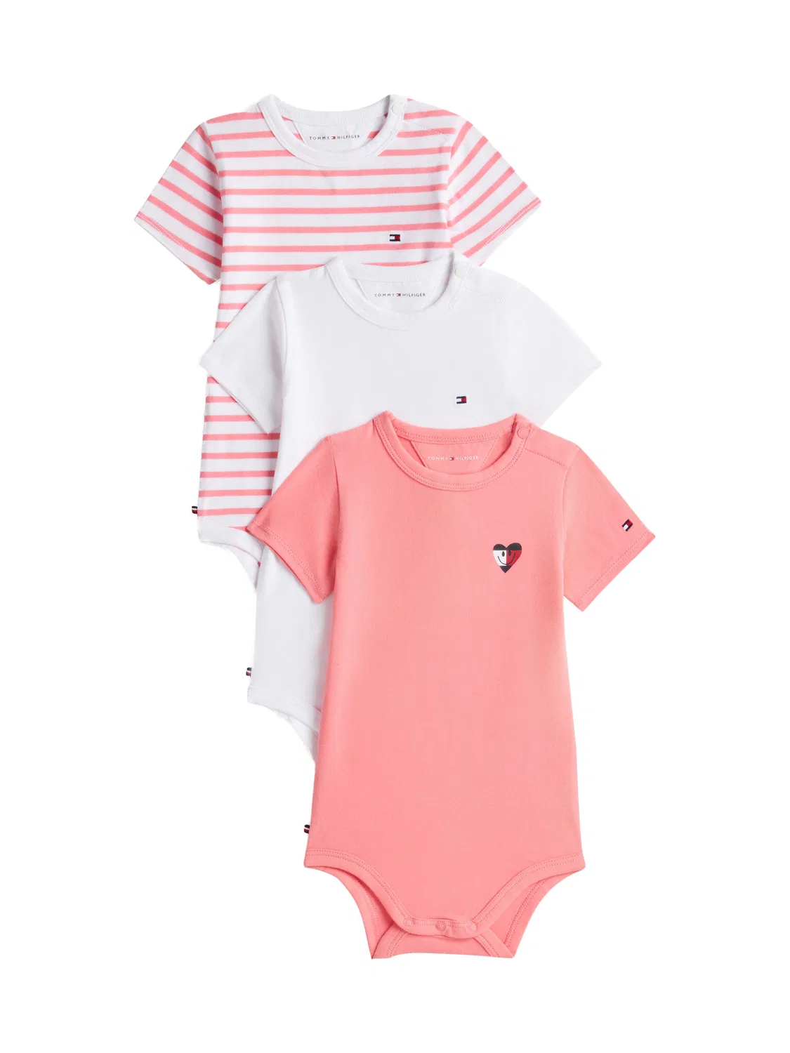 Комплект детского боди для девочки Tommy Hilfiger, розовый