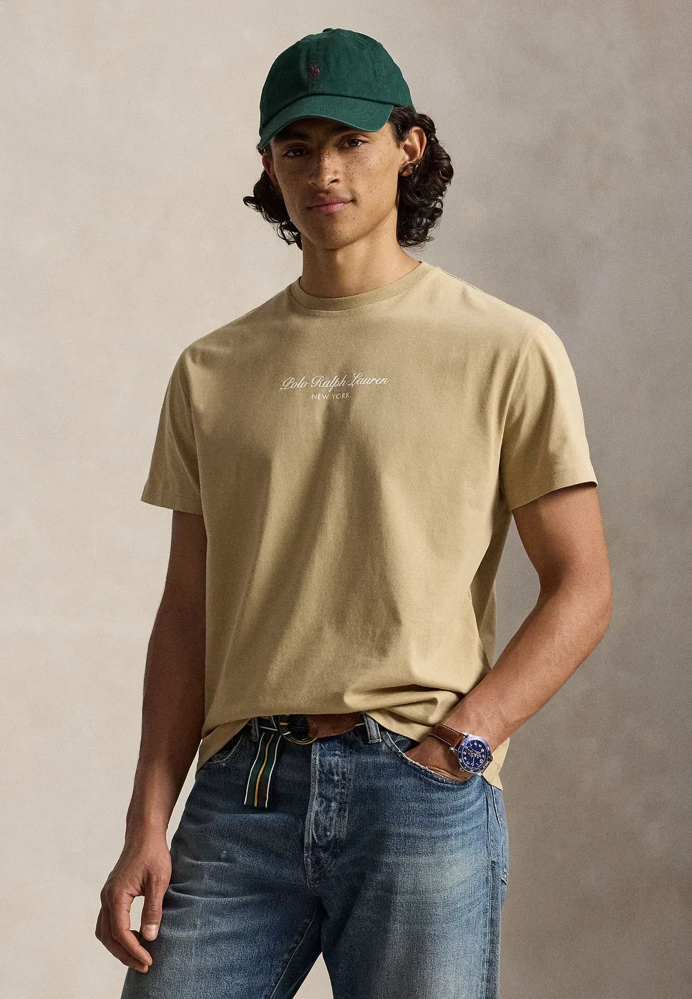 Классическая футболка с логотипом - футболка с принтом Polo Ralph Lauren, Vintage Khaki