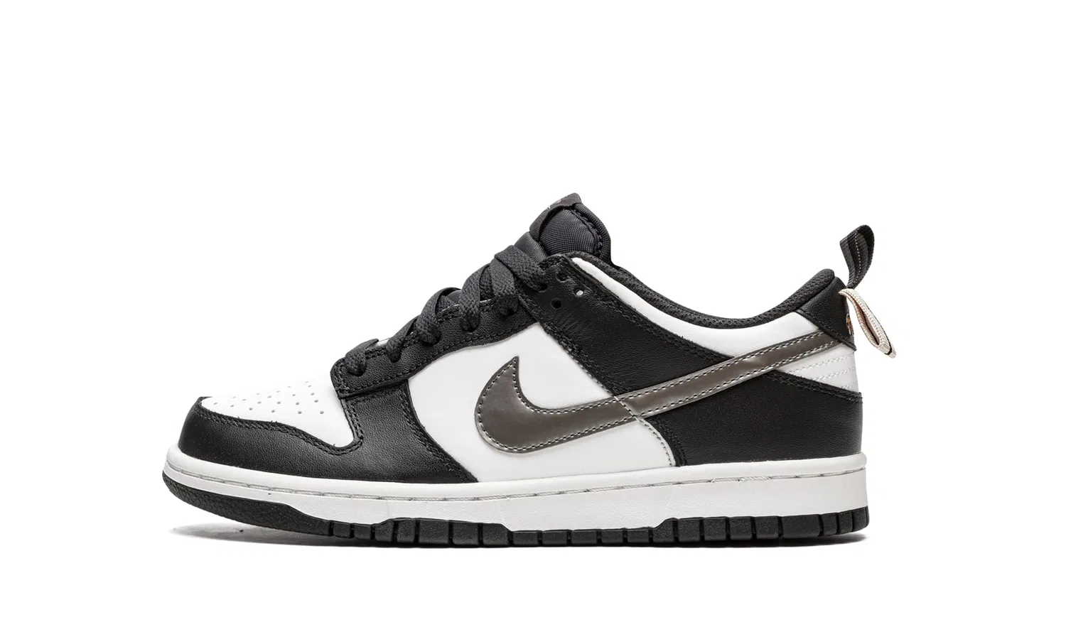 Детские кроссовки с принтом Dunk Low NIKE, Black White Metallic