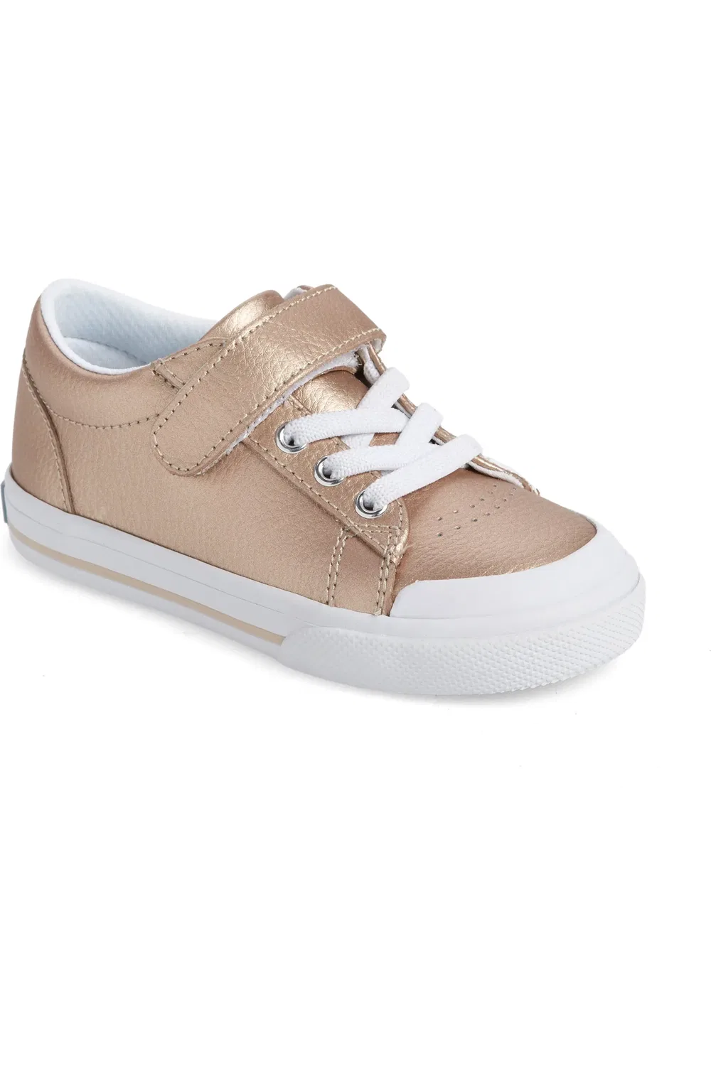 Детские кроссовки на липучке с поддержкой свода стопы Reese Footmates, Rose Gold Leather
