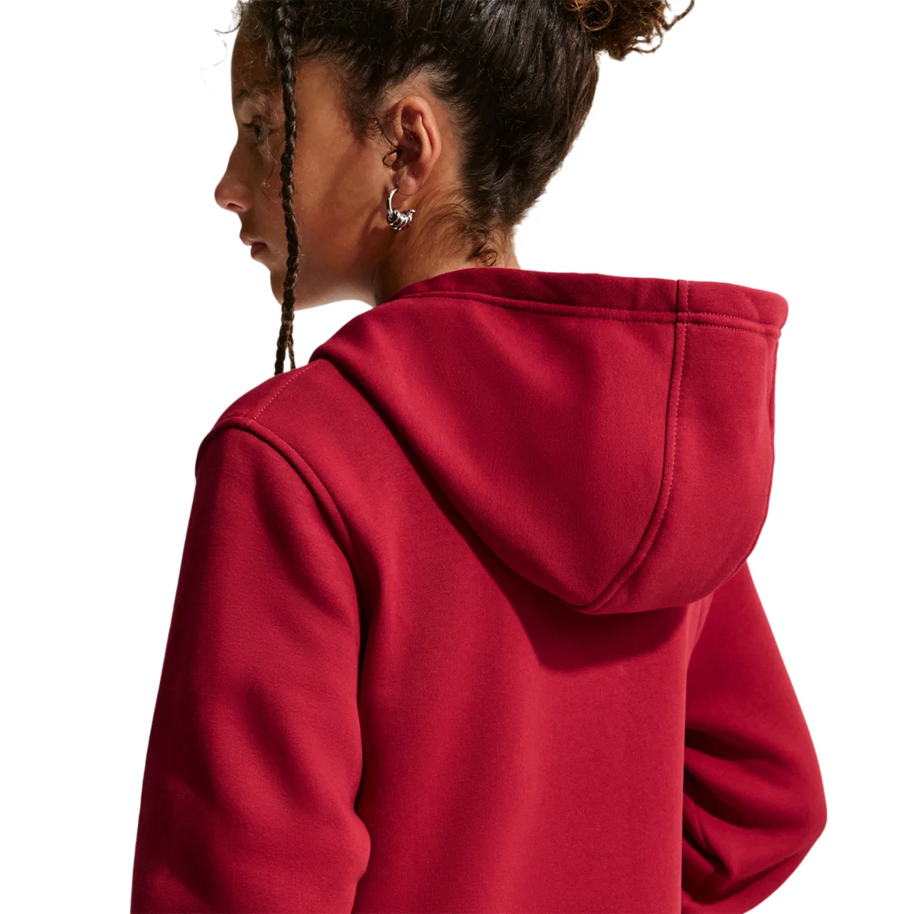Толстовка для мальчиков NSW Club LBR Nike, цвет White/Tough Red — фото 3