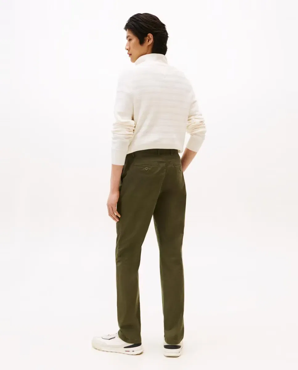 Мужские классические брюки чинос с зауженным кроем Denton Slim Tommy Hilfiger, Verde Militar — фото 3