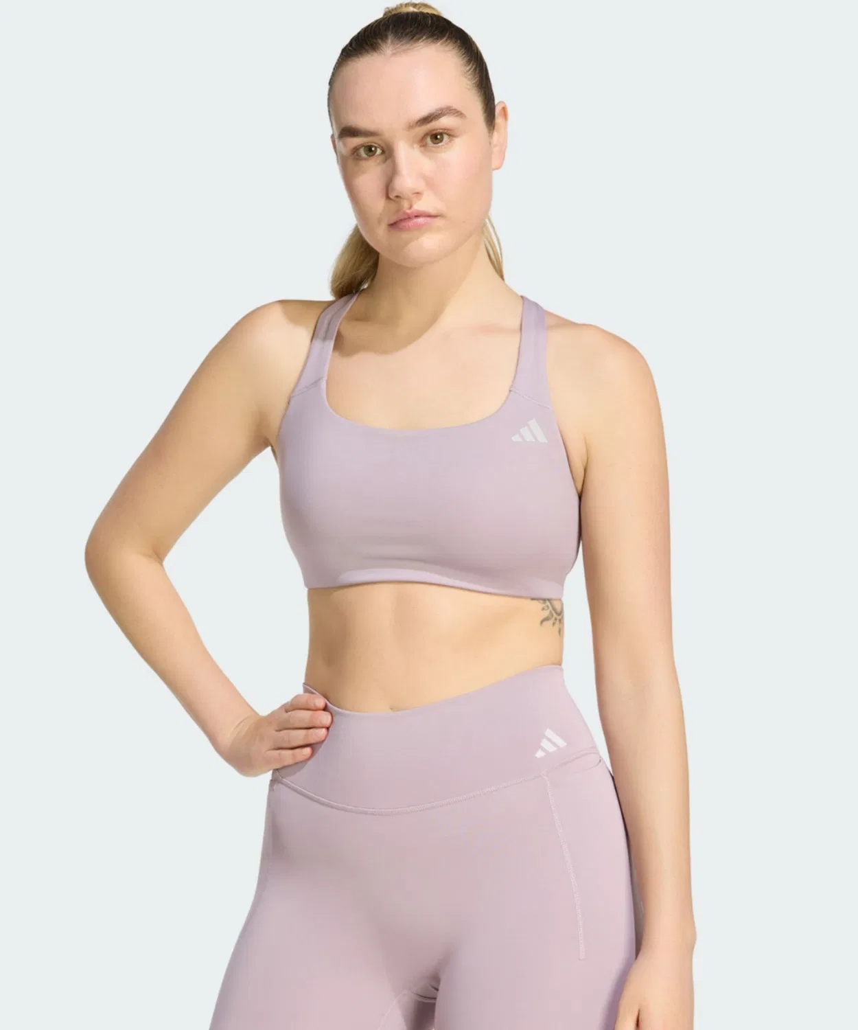 Женский спортивный бюстгальтер средней поддержки Optime Workout, Adidas, Purple