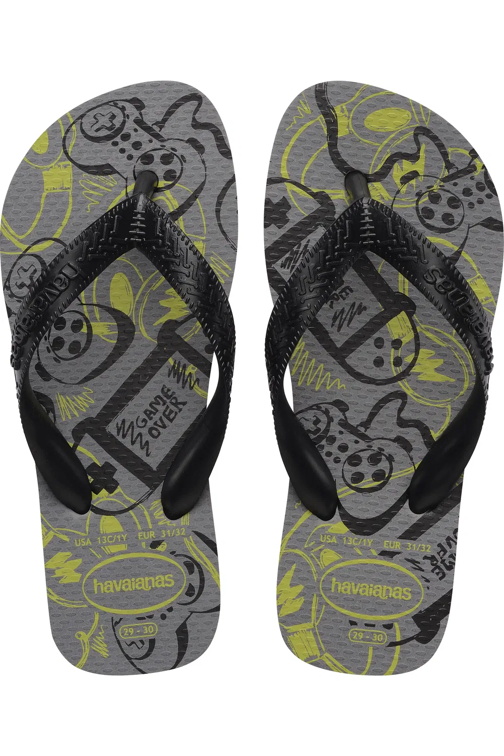 Детские сандалии с принтом на стельке Havaianas, Steel Grey — фото 3
