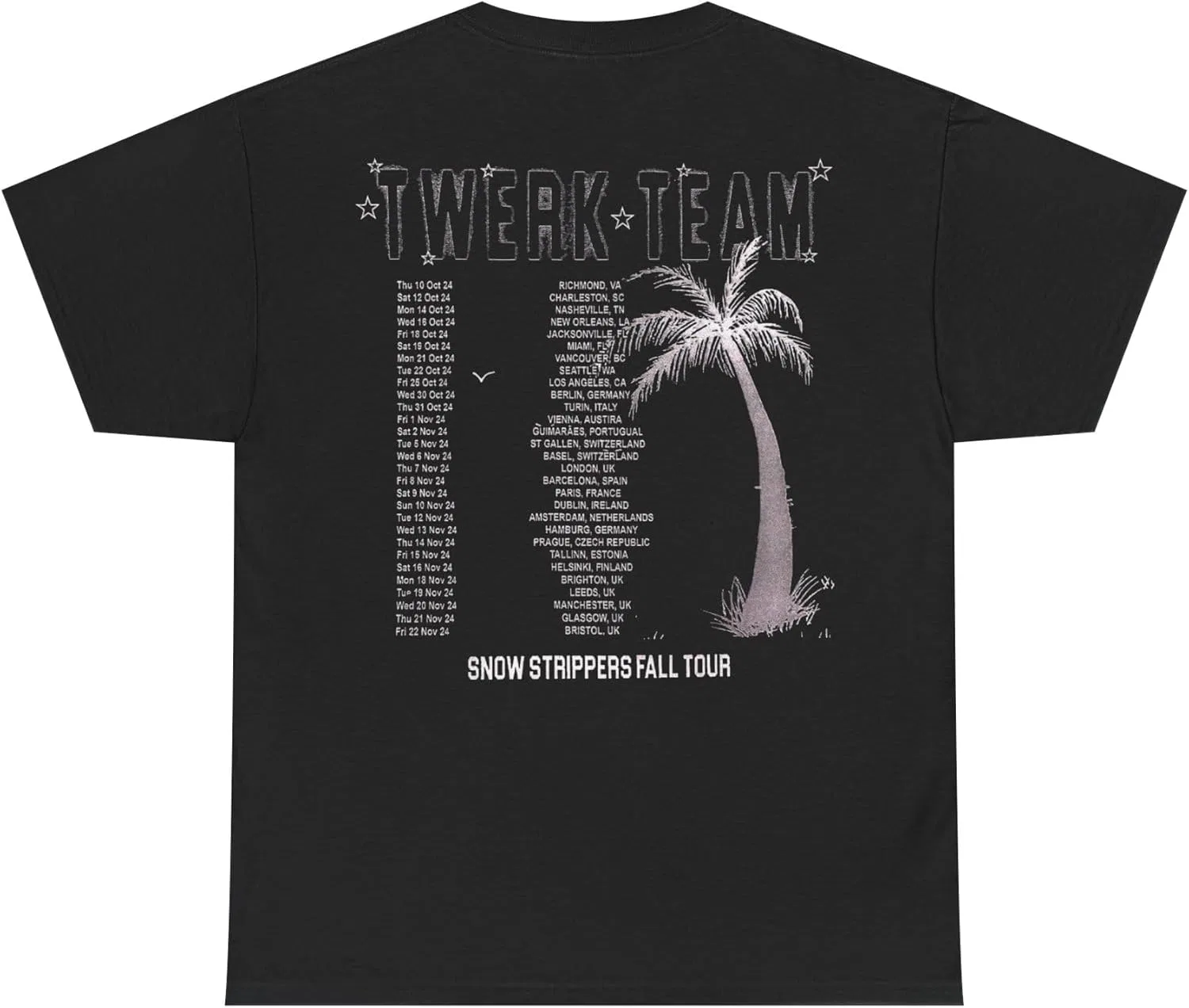 Футболки Snow Strippers Twerk Team Tee, мерч Nice Bass Bro Album Tour Merch — фото 2