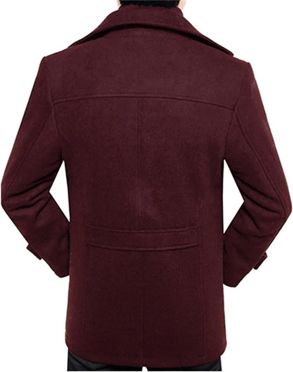 Мужское пальто-бушлат на молнии, Wearable Warm Coat, винный — фото 2