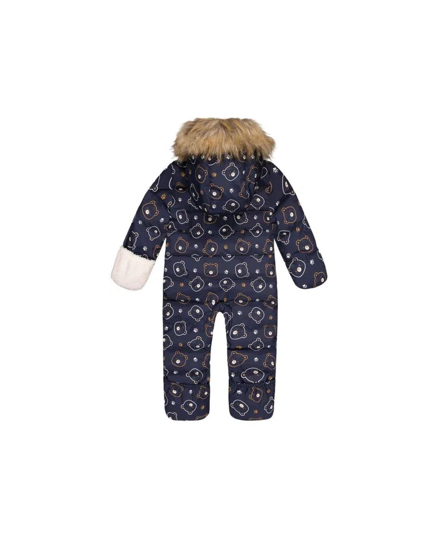 Детский зимний комбинезон-слинг для автокресла с принтом Teddy Bears Deux par Deux, Blue Printed Teddy Bears — фото 2