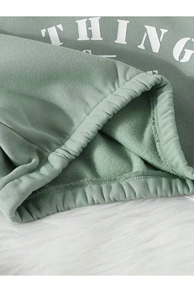 Детский спортивный комплект для девочек с принтом Oversize Sportswear Keywest, Green — фото 2