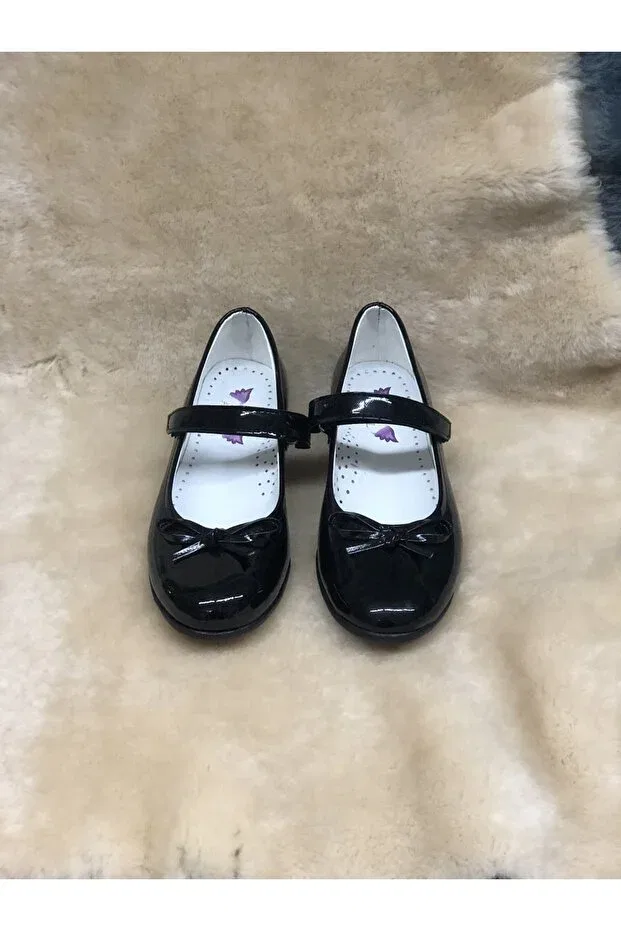 Детские балетки для девочек без скользящей подошвы Mini Angel, Black Rugan