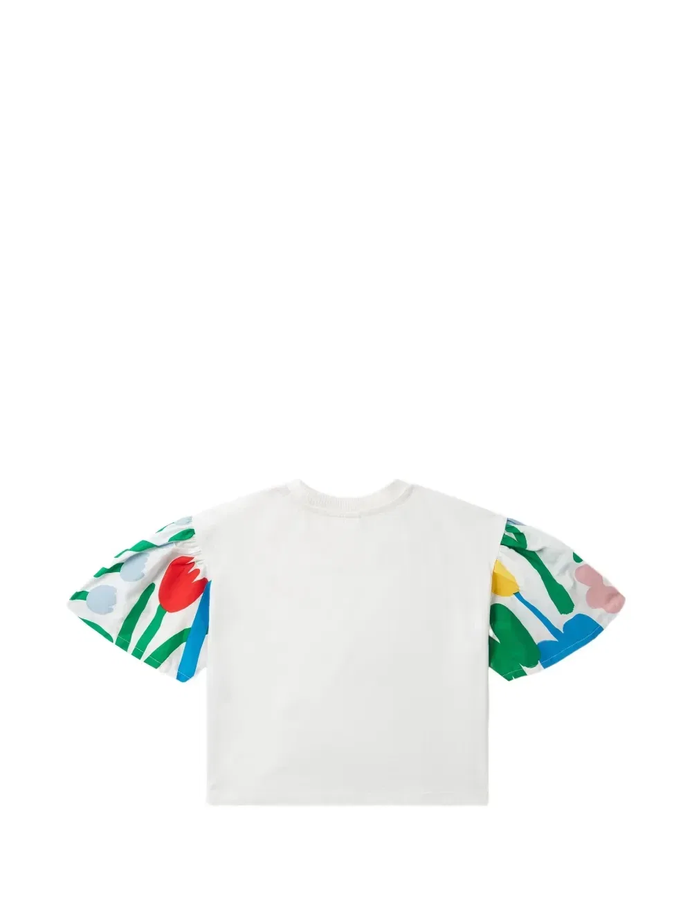 Футболка с цветочным принтом и рукавами-фонариками Stella McCartney Kids, белый — фото 2