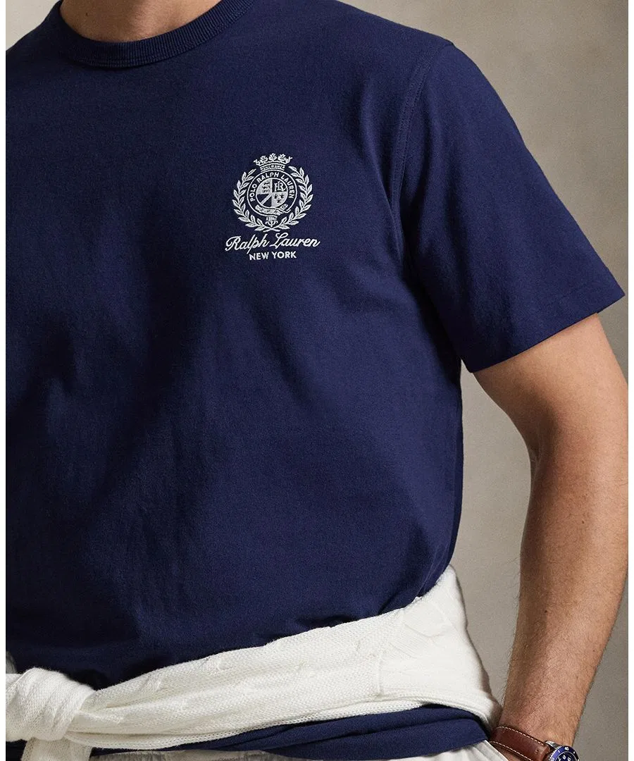 Мужская футболка с вышивкой Polo Ralph Lauren, Newport Navy — фото 3
