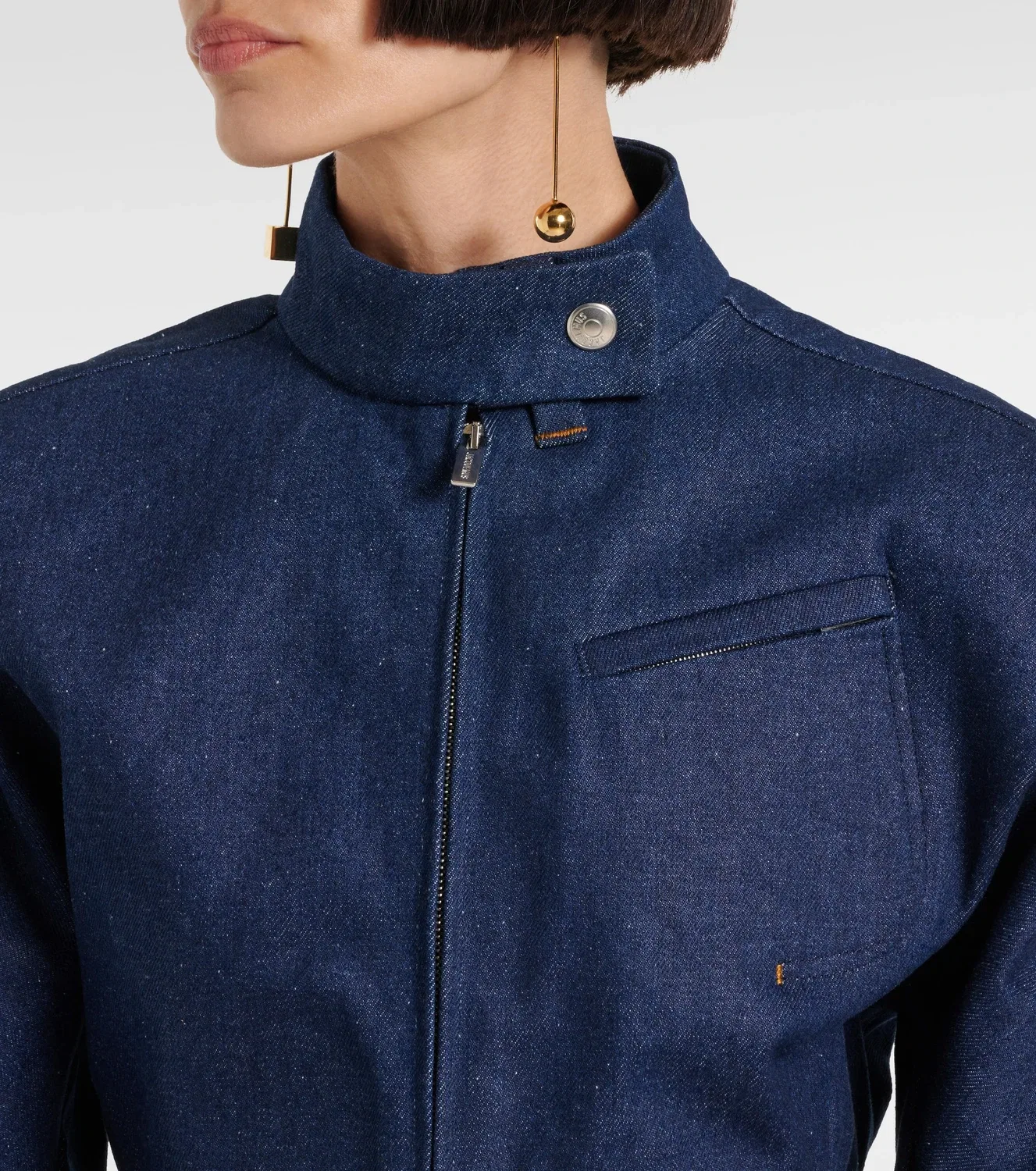 Бомбер джинсовый Jacquemus Cabrio Denim De-Nîmes, синий — фото 4