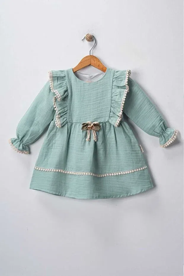 Детское платье для девочек с длинным рукавом Pio Kids, Mint