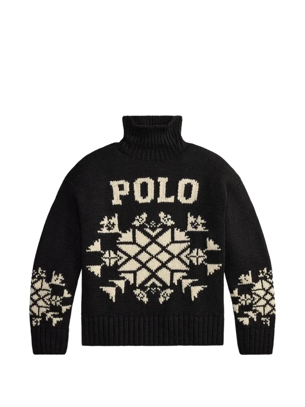 Шерстяной свитер с высоким воротником POLO RALPH LAUREN, черный