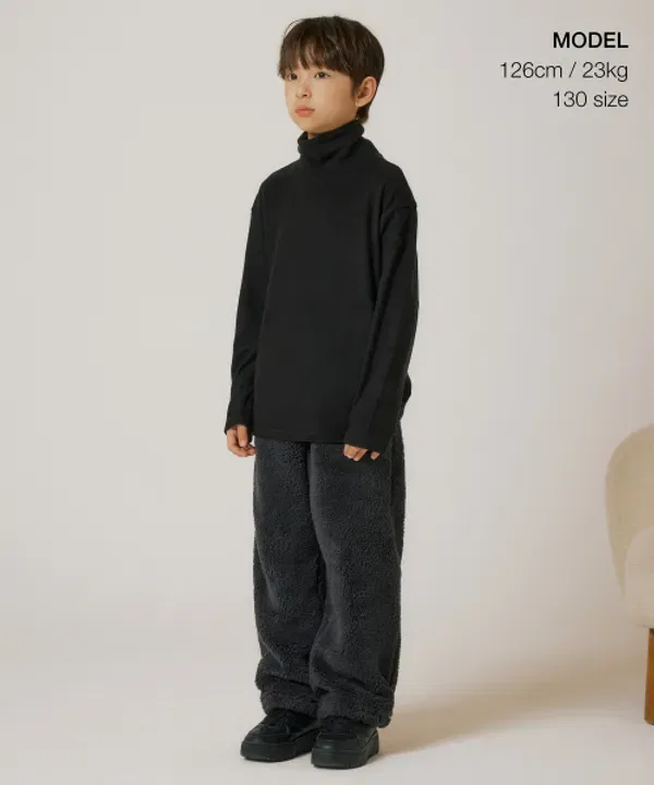 Тренировочные штаны флисовые, Shaggy Fleece Variable Lounge, Musinsa Standard Kids, темно-серый — фото 2