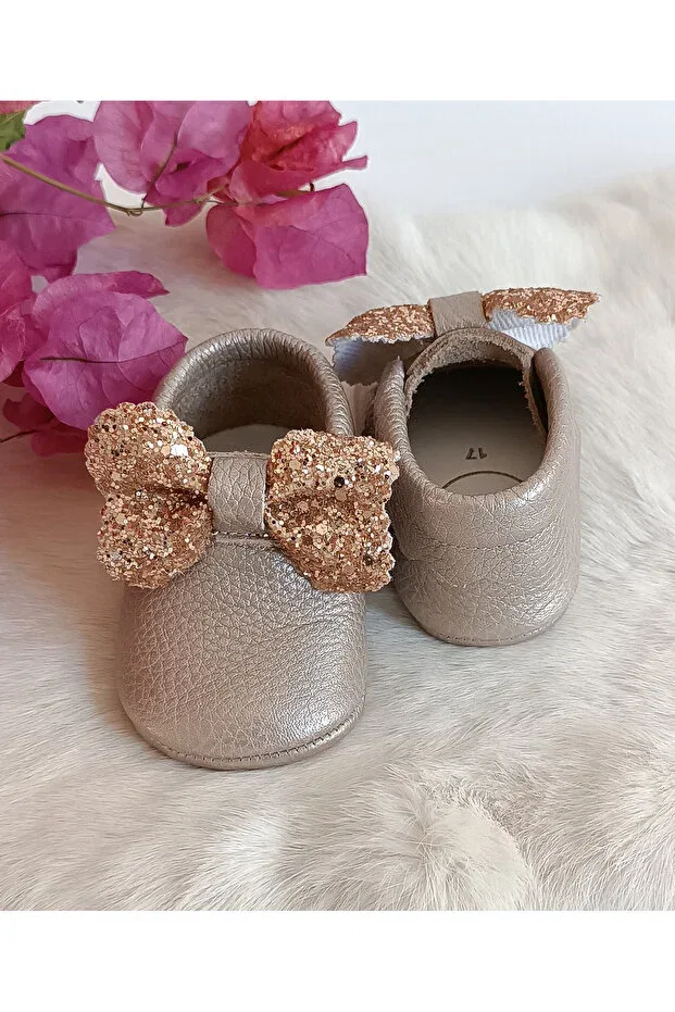 Детские мокасины для девочек из натуральной кожи Sofia Rose Dried Genuine Leather Baby Moccasins Hodore, Dried Rose — фото 4